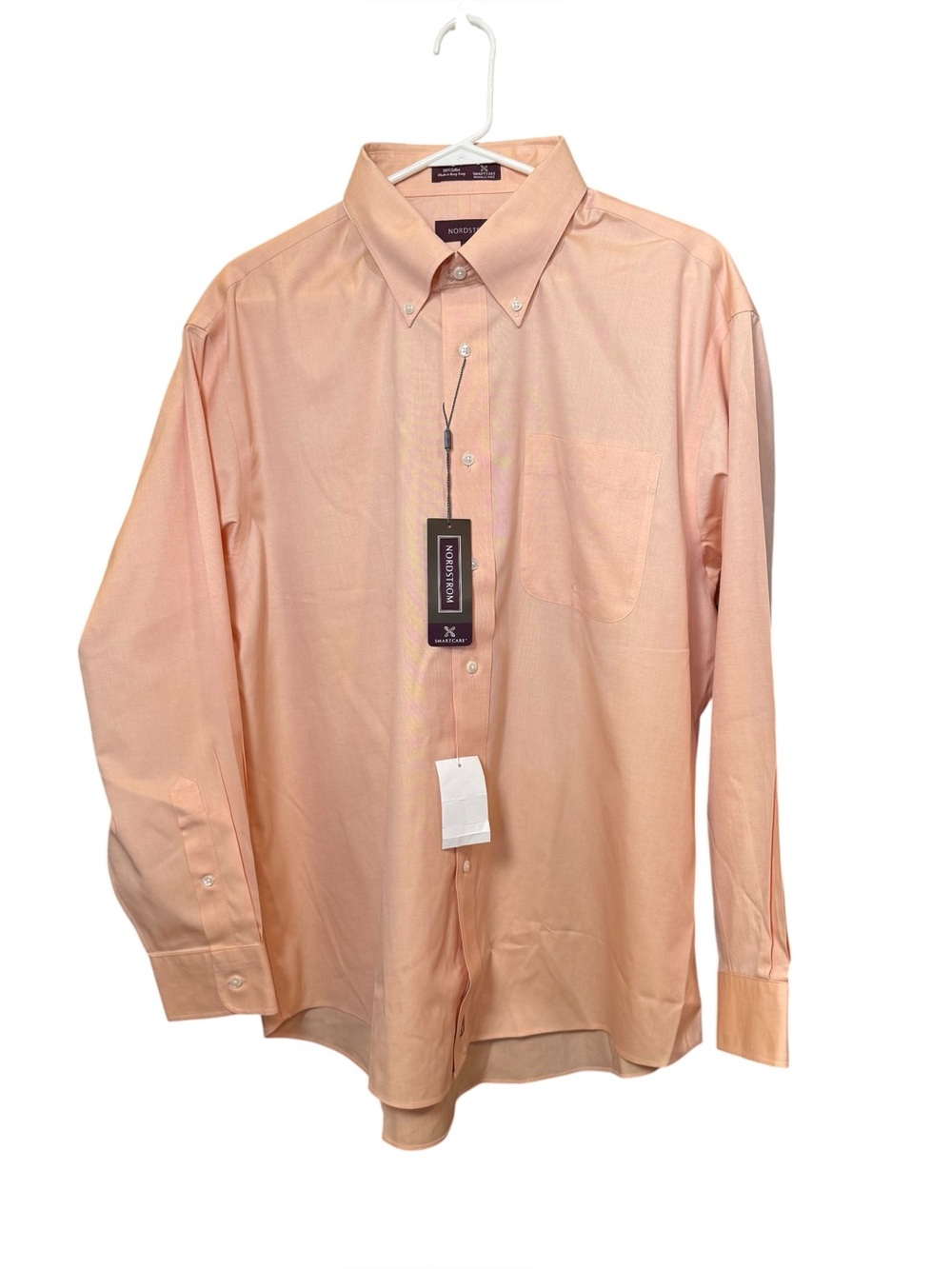 Nordstrom Smartcare NWT Peach Wrinkle-Free Button Down Dress Shirt 17-33 - Picture 2 of 8